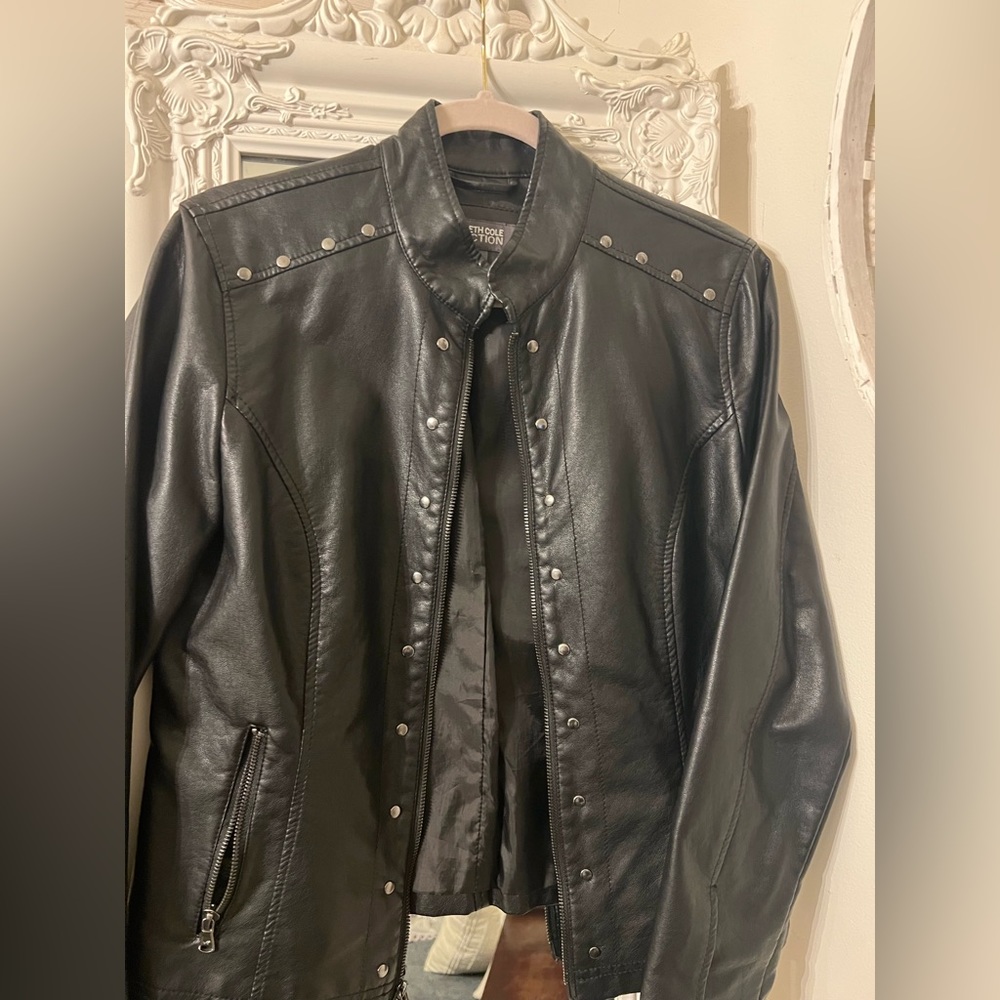 Kenneth Cole black faux leather jacket